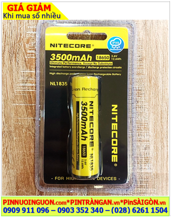 Nitecore NL1835HP; Pin sạc 3.7v Lithium 18650 Nitecore NL1835HP 3500mAh _Pin sạc 18650